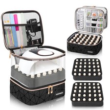 Clear Nail Polish Organizer Holds 60 Bottles 15ml/0.5fl.oz  Nail Lamp, Doub...