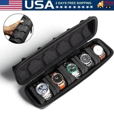 Travel Watch Roll Case 5 Slots Wristwatch Display Case Watches Storage Box