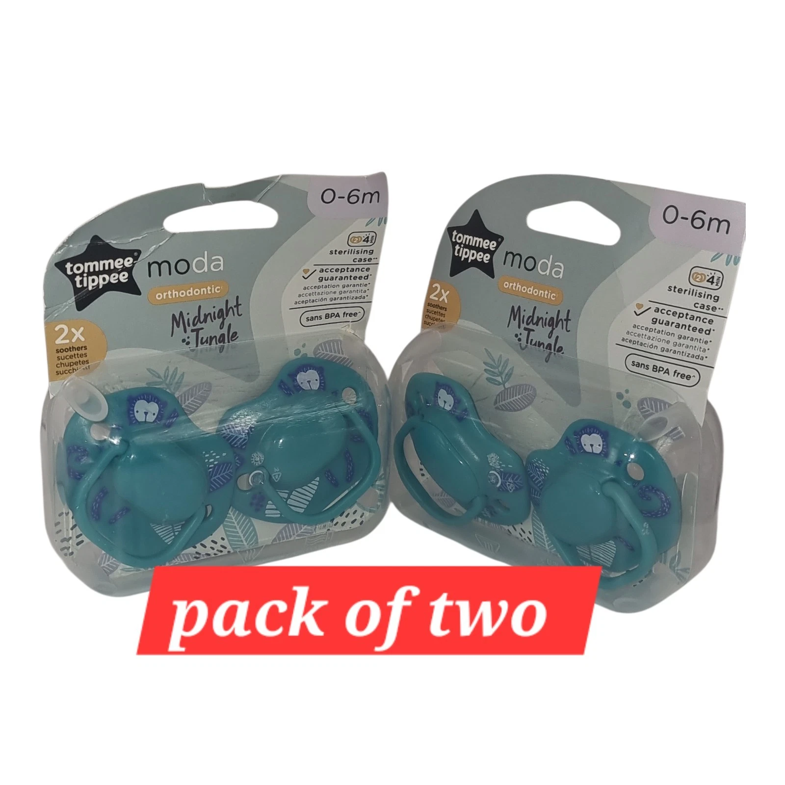 Tommee Tippee Baby Soothers 2pcs, 0-6months (Pk of 2) B25/13.96/G.DG/5
