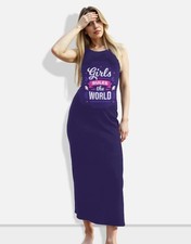AOP (All Over Printed) Dark Blue Bodycon Dress For Women Custom Printed