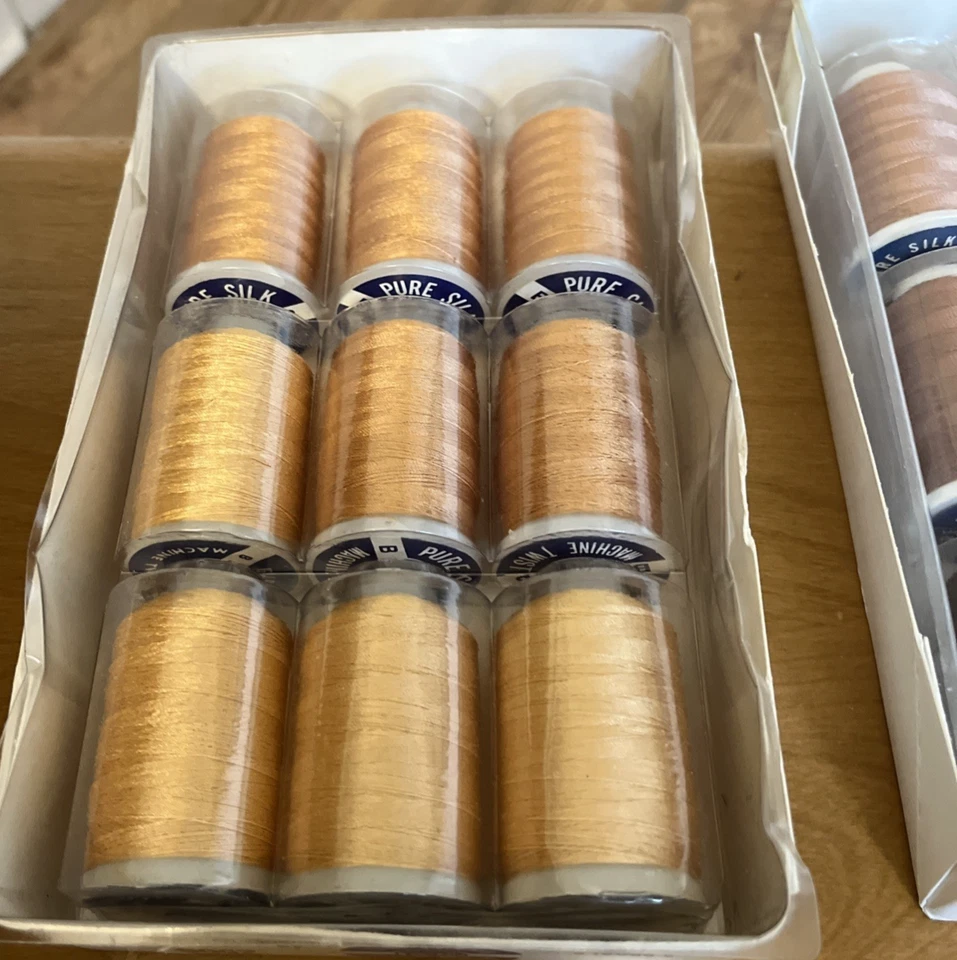 Vintage Utica Thread~Pure Silk~Machine Twist B~MIXED COLOR LOT OF 36 SPOOLS~NEW! - Image 2 of 4