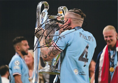 Signed Kalvin PHILLIPS Manchester City Champions League Treble 12