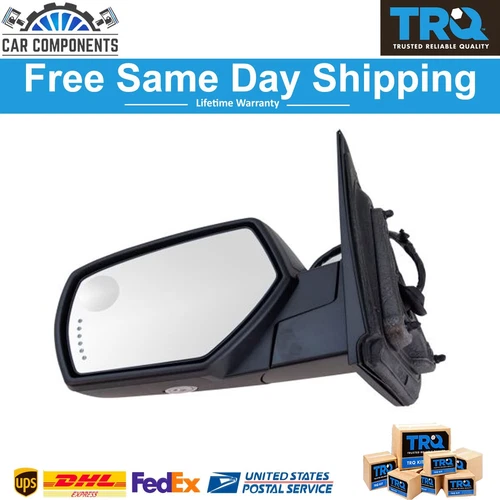 TRQ Driver Side Mirror For 2014-19 Chevrolet Silverado 1500 GMC Sierra 2500 HD