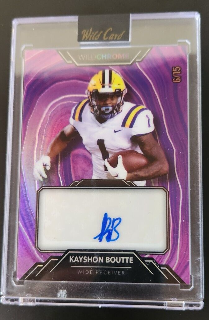 Kayshon Boutte 2023 Wild Card Chrome Autograph WCS-59 #6/15 Kayshon Boutte 2023 Wild Card Chrome Autograph WCS-59 #6/15