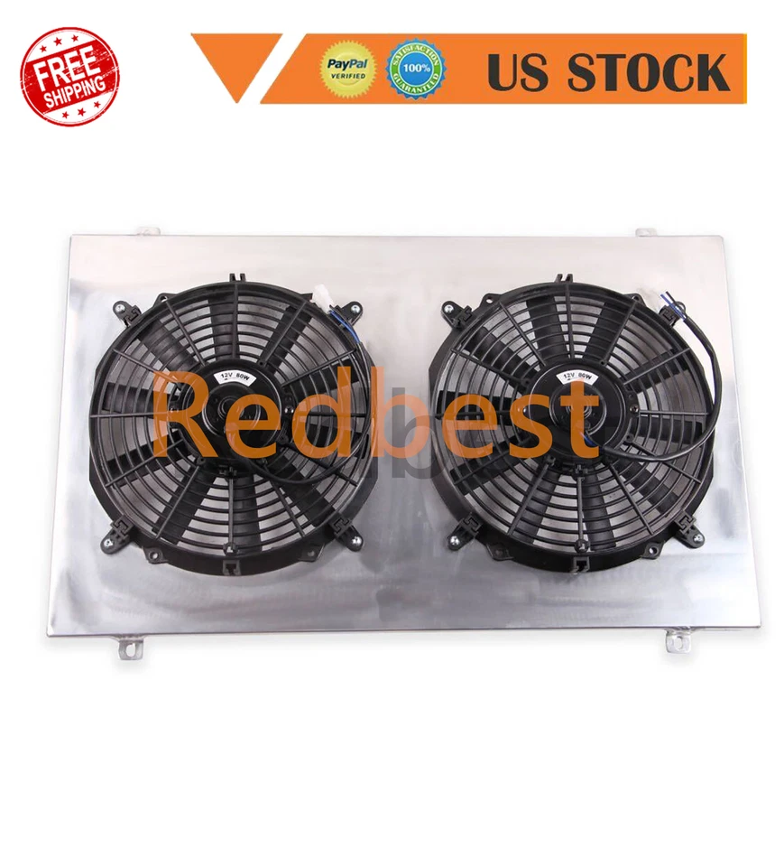 Fits 88-99 Chevy GMC C/K 1500 2500 3500 Suburban Aluminum Radiator Shroud+12"Fan - Image 3 of 3