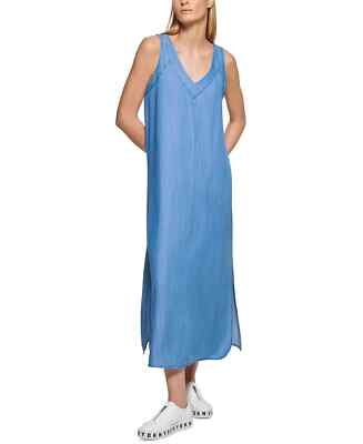 knee length dresses for ladies Sleeveless Lace Double V-Neck Maxi Evening Dress by Malbusaat main image 1
