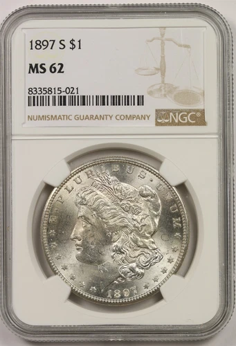 1897-S $1 NGC MS 62 Morgan Silver Dollar