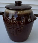 McCoy Art Pottery Brown Drip Glaze Cookie Jar with Lid #7024 8" Vintage