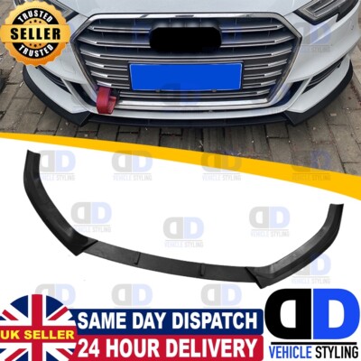 For Audi A3 S line S3 S 8V Hatchback Black Front Splitter Spoiler Lip 17-20