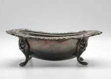 Vintage Sheffield Lion Face Paw Foot Open Salt Cellar Reproduction