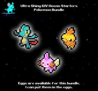   Shiny 6IV   Hoenn Starters Pokemon with Hidden Abilities + Master Balls Bundle