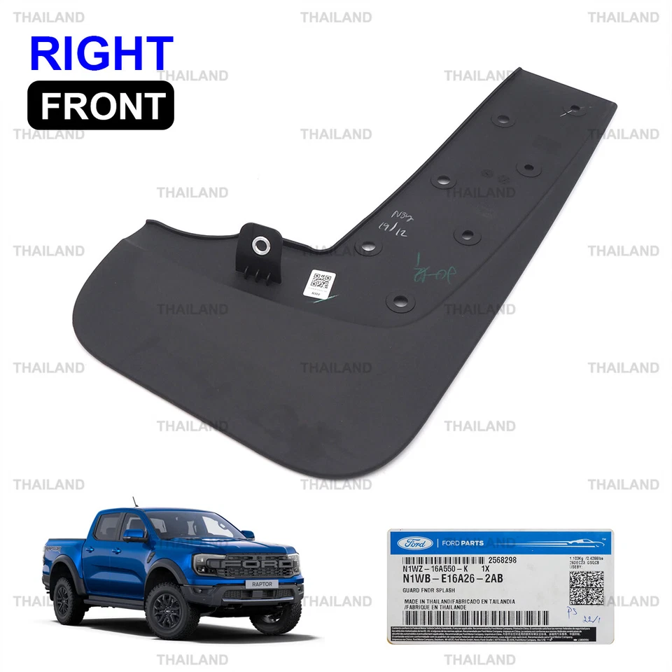 For Ford Ranger Raptor Next-Gen 2023 - '25 Front Right Splash Mud Guard Flap - Image 3 of 4