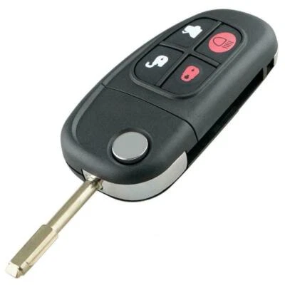 Carcasa de llave plegable de 4 botones 433Mhz para Jaguar S-Type X-Type XJ8 2001-2008 e