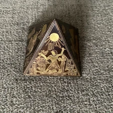 Egyptian Pyramid Mini Pyramid Etched Bronze Souvenir Chicago Field Museum