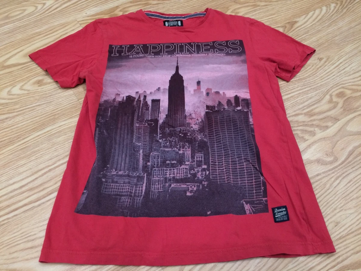 happiness jeanswear company denim laundry t shirt red medium size