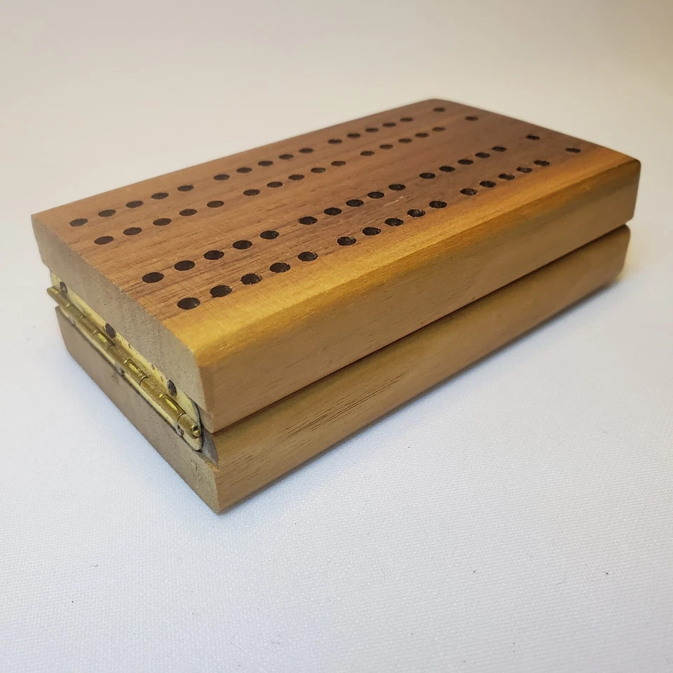 Pleasantime Games Walnut Wood Folding Travel Cribbage Board #703 - Image 2 of 4