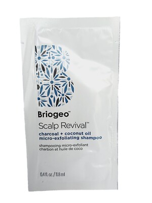 Briogeo Scalp Revival SHAMPOO Charcoal Micro-Exfoliating Coconut Oil Sample New