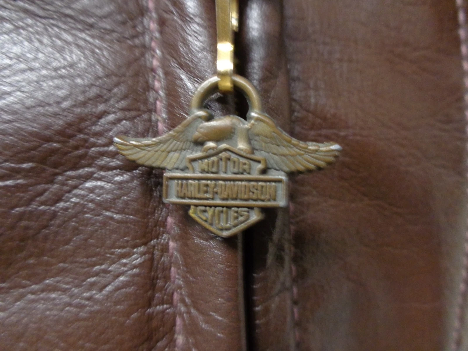 harley-davidson vintage amf leather cavalier trucker style motorcycle jacket