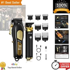 Professional Men's Grooming Kit - Cordless Clippers with LCD Display, 17 Pieces