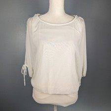White mesh cinched top