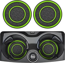 2PCS Car Coasters, 2.75 Inch Non-Slip Silicon Cup Holder Insert Coaster Waterpro
