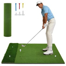 5x4ft Dual-Turf Golf Mat Thickened Golf Hitting Mat with Rough Artificial Grass