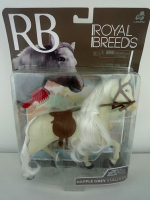 LANARD ROYAL BREEDS DAPPLE GREY HENGST MIT PFLEGEBÜRSTE NEU & VERSIEGELT
