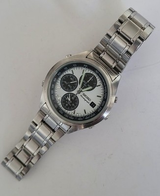 Vintage Seiko 7T32-7C60 Chronograph Panda Dial Quartz Date Mens