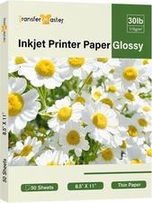 Glossy Thin Inkjet Photo Paper 8.5X11 Inch 30Lb for DIY Chip Bags Flyers Photos