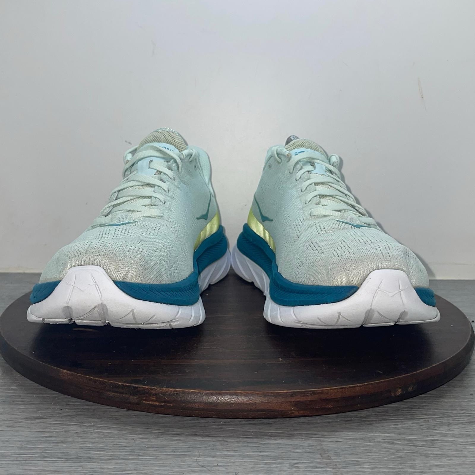 HOKA One One Mach 4 Running Shoes Mens Size 9.5 D Blue Glass/Evening Primrose thumbnail 4