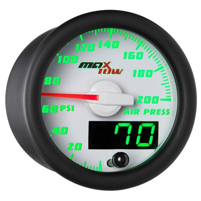 #ad 52mm White MaxTow 200 PSI Air Pressure Air Suspension Gauge $69.97