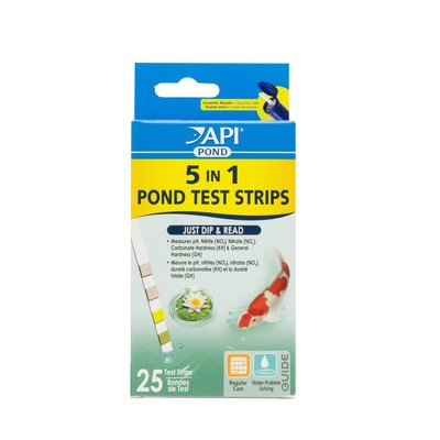 API POND 5 IN 1 TEST STRIPS 25 Count Pond Water Quality Test Kit for Fish Care