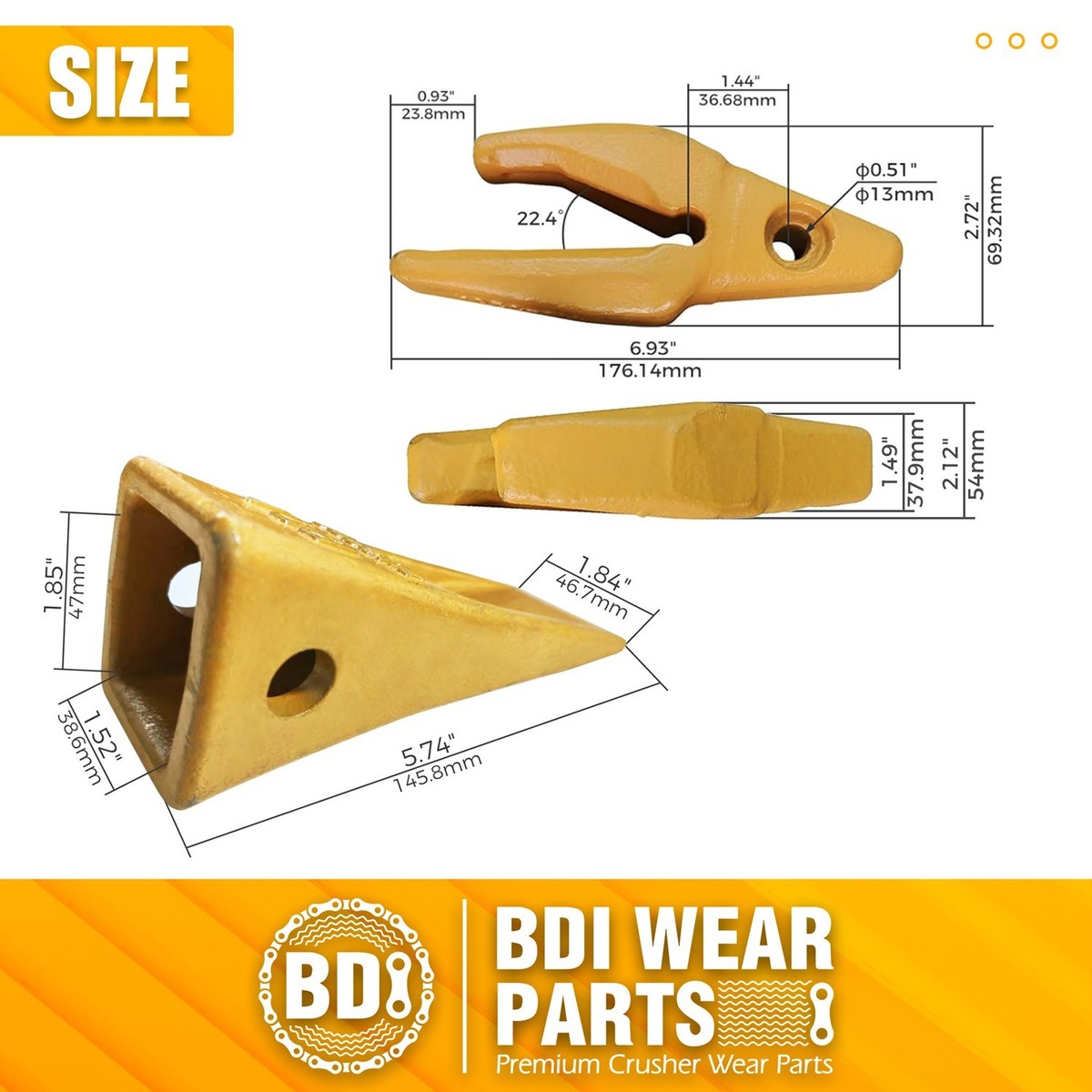 119-3204 CAT Style J200 Backhoe Bucket Shanks & 1U3202 Dirt Teeth
