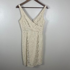 J. Crew Women's 4 Sheath Dress Ivory Floral Lace V-Neck Sleeveless 02890 HO 13