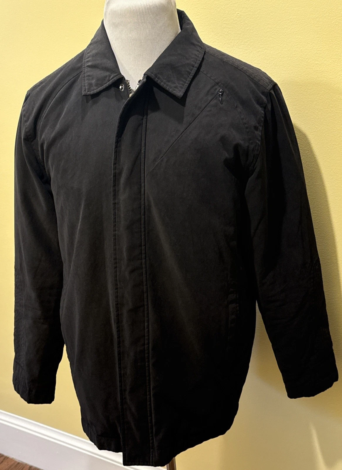 Vintage Dockers Men's Black Quilted Lined Full Zip Jacket Size M