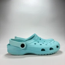 Time and True Crocs Classic Clog Aqua Blue Casual Slip On Shoes Women's Size 6