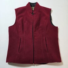 Wyoming Traders Western Ranch Cowgirl Zip Vest Red Virgin Wool Womens Size M