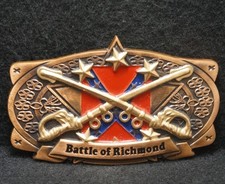XC01119 NOS VINTAGE 2008 BATTLE OF RICHMOND WAR HISTORICAL MENS BELT BUCKLE