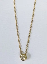 Pandora Era Bezel 14k Gold Lab-grown Diamond Pendant Necklace 0.15ct TW