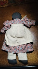 handmade african american cloth doll 7.5"