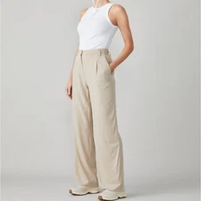 Tilley NWT Tech Slk Womens Wide Leg Tan Pants Size XL Lightweight Wicking