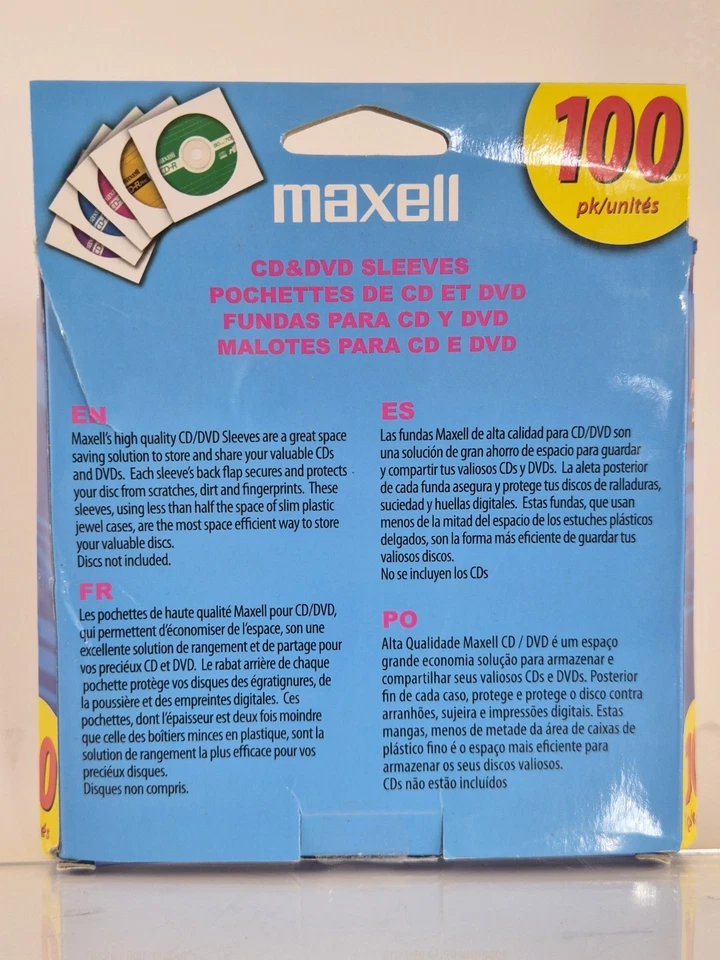 2 Maxell 190132 CD-403 CD/DVD Paper Sleeve Multicolor OPEN PACKAGE - Image 3 of 3