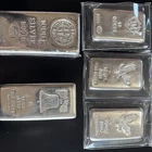 5 mixed Silver Bullion Bars 1-1kilo bar, 1-1000 gram bar 3-10oz bars .999 Silver
