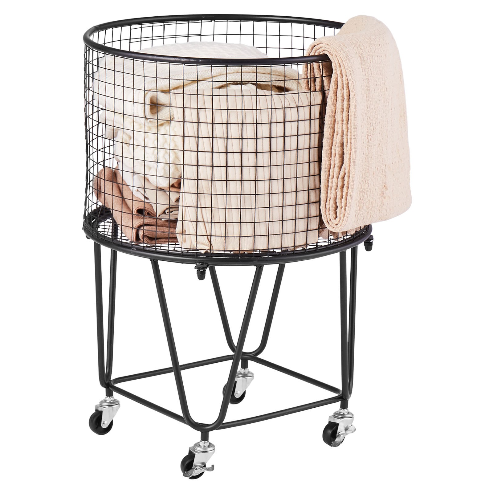 Uimoso Rolling Laundry and Utility Cart with 360° Swivel Wheels, 60 lbs Capacity