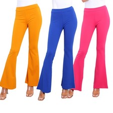 Pantaloni donna flare campana aderenti zampa leggings elastici svasati new