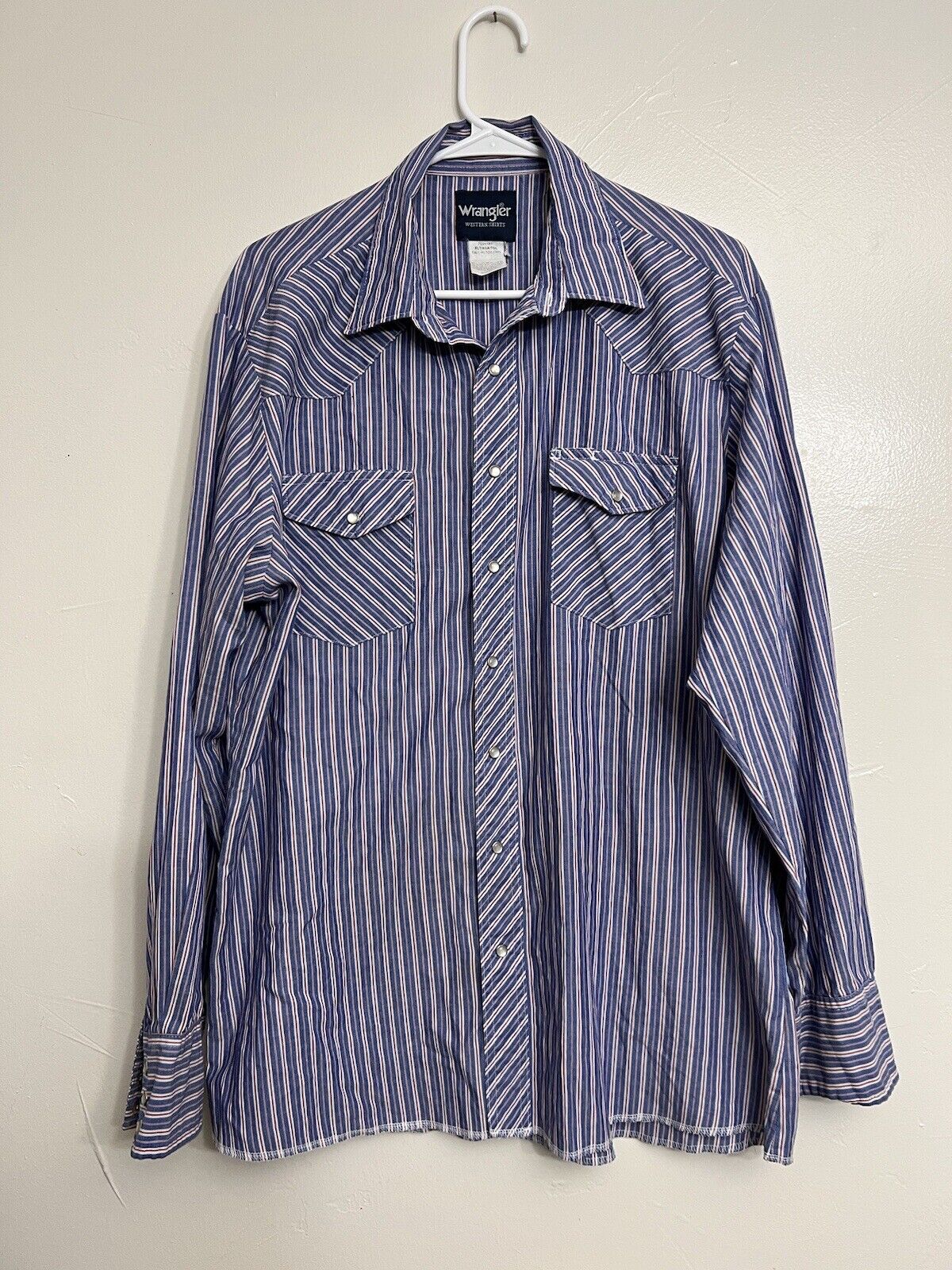 Vintage Wrangler Western Pearl Snap Stripped Shir… - image 1