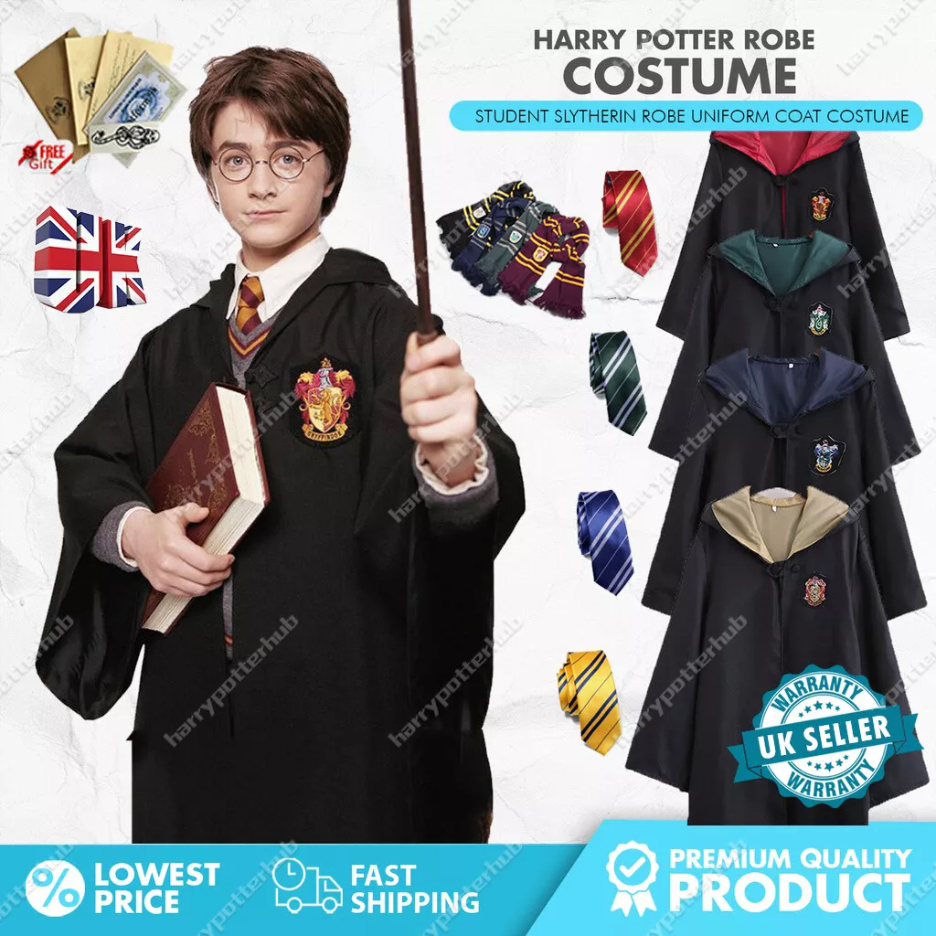 UK Harry Potter Gryffindor Ravenclaw Slytherin Robe Cloak Tie