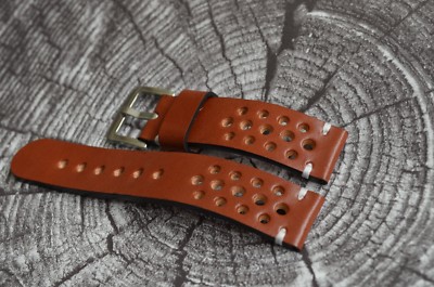 Brown leather watch Rally strap 19mm, 20mm, 21mm, 22mm, 23mm, 24mm ...