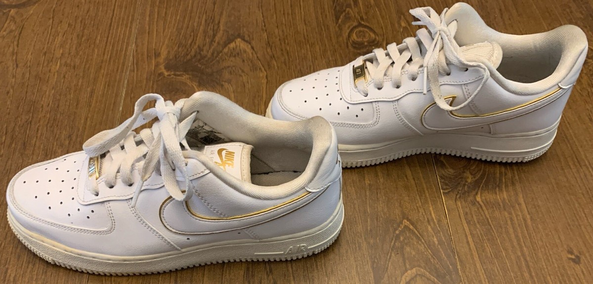 Size 8 - Nike Air Force 1 07 ESS Metallic Gold W | eBay