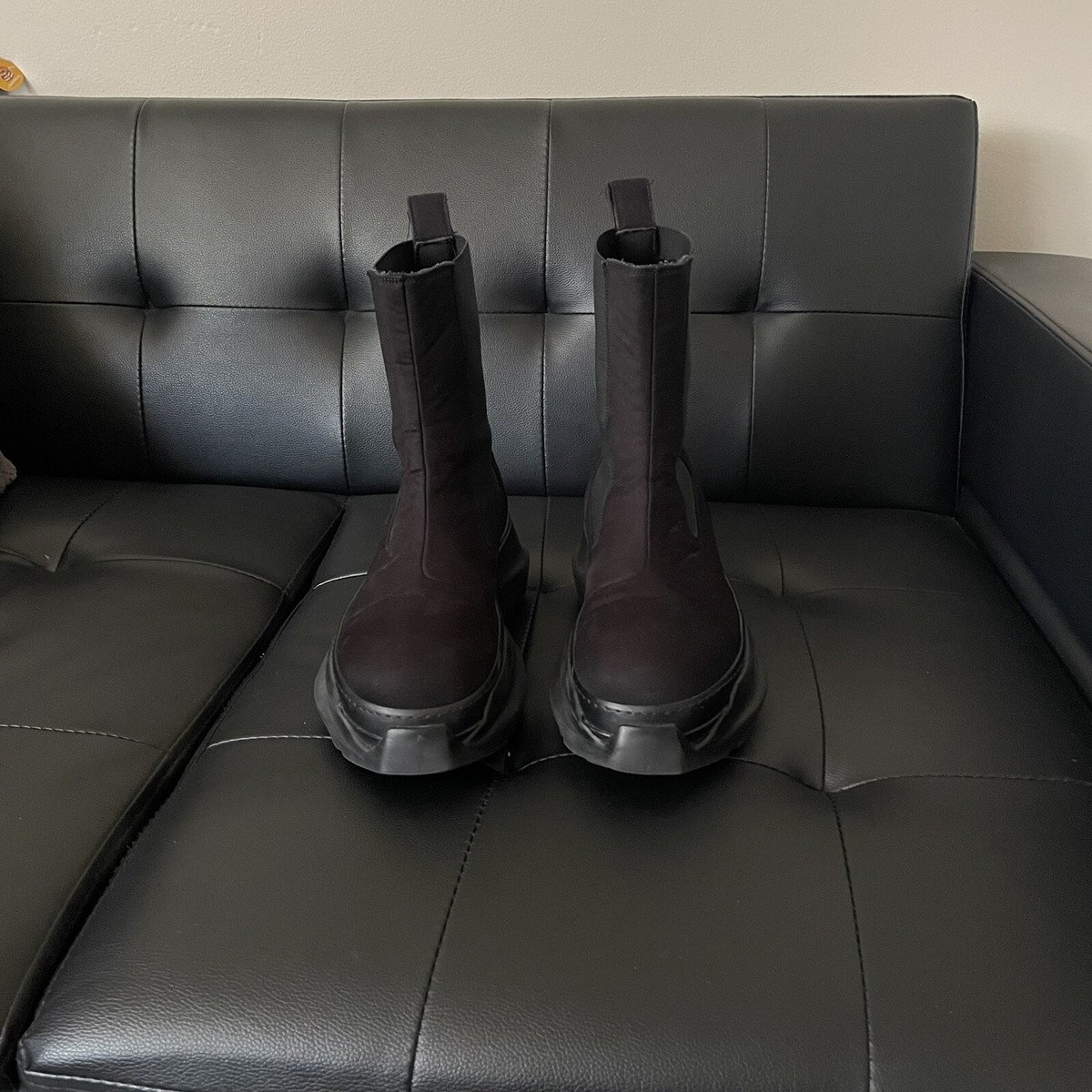 靴 Rick Owens DRKSHDW ABSTRACT 41 Jumbo Laces Abstract in Black/Milk – SVRN